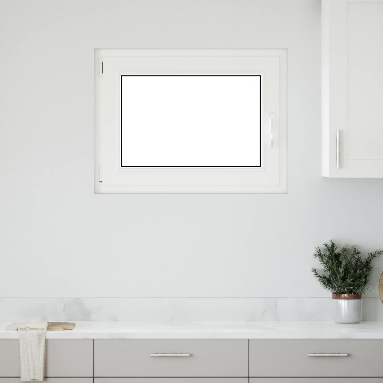 Basement window RISOR 90 x 50 cm PVC and glass Anthracite gray 