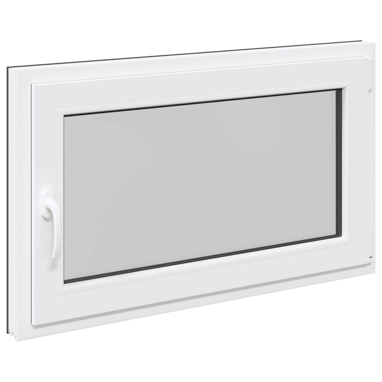 Ventana de Sótano 100 x 60 cm PVC y Vidrio Gris Antracita