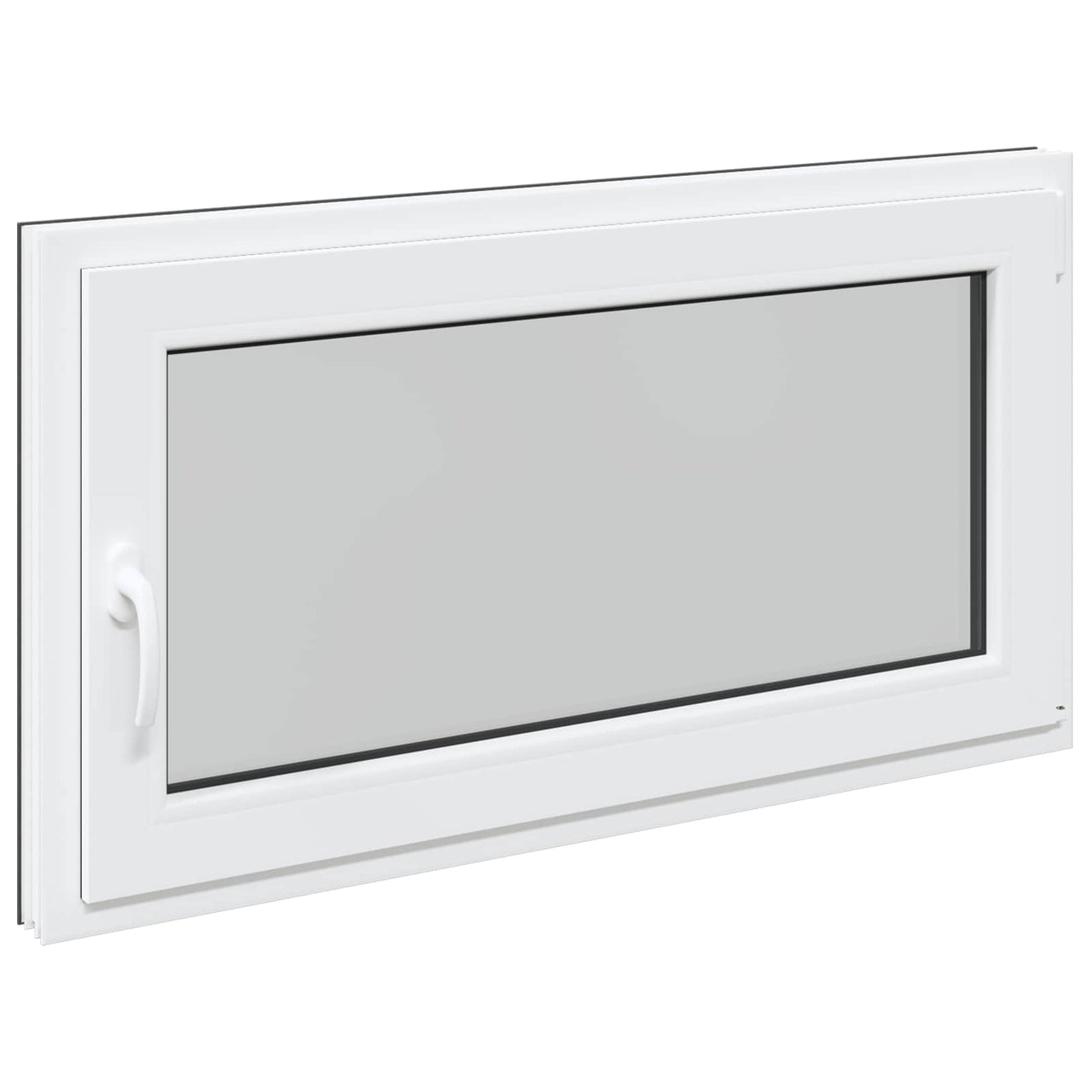 Ventana de Sótano 110 x 50 cm PVC y Vidrio Gris Antracita