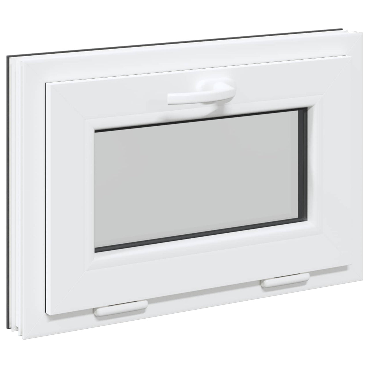 RISOR basement window 60 x 40 cm PVC and glass Anthracite gray 