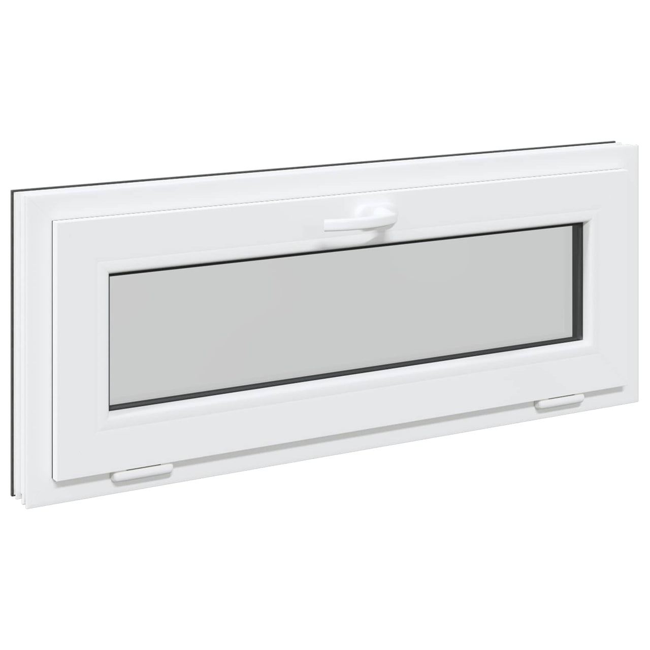 RISOR basement window 110 x 40 cm PVC and glass Anthracite gray 