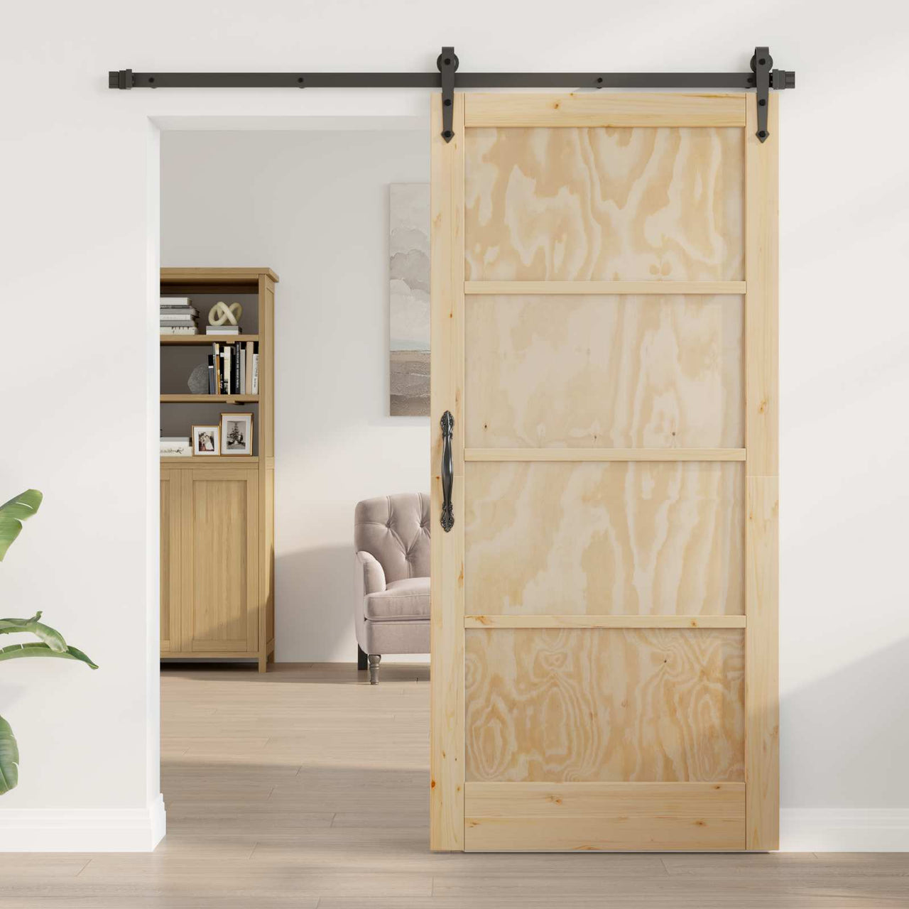 Puerta Interior Natural 93 x 202 cm Madera contrachapada