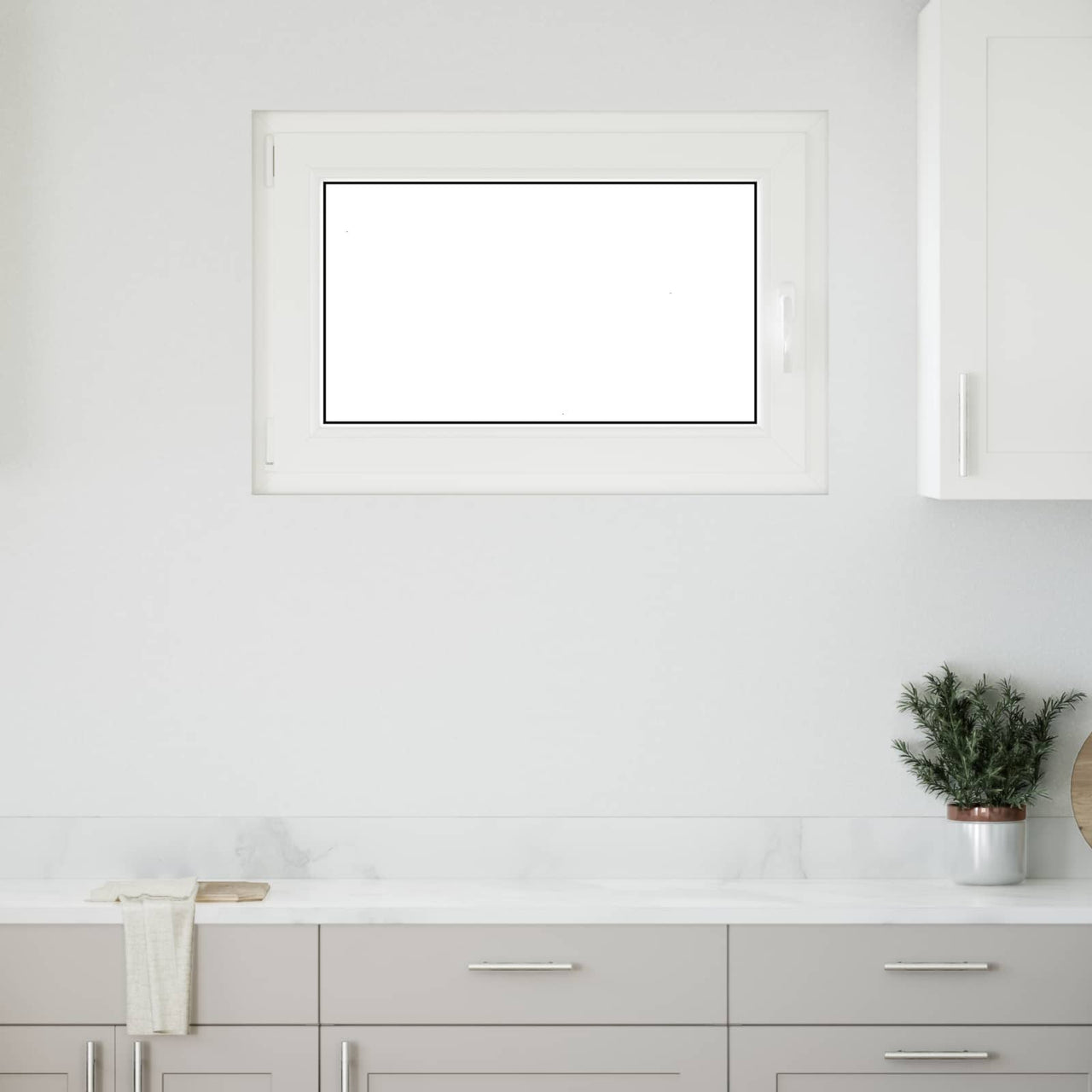 RISOR basement window 90 x 70 cm PVC and glass White 