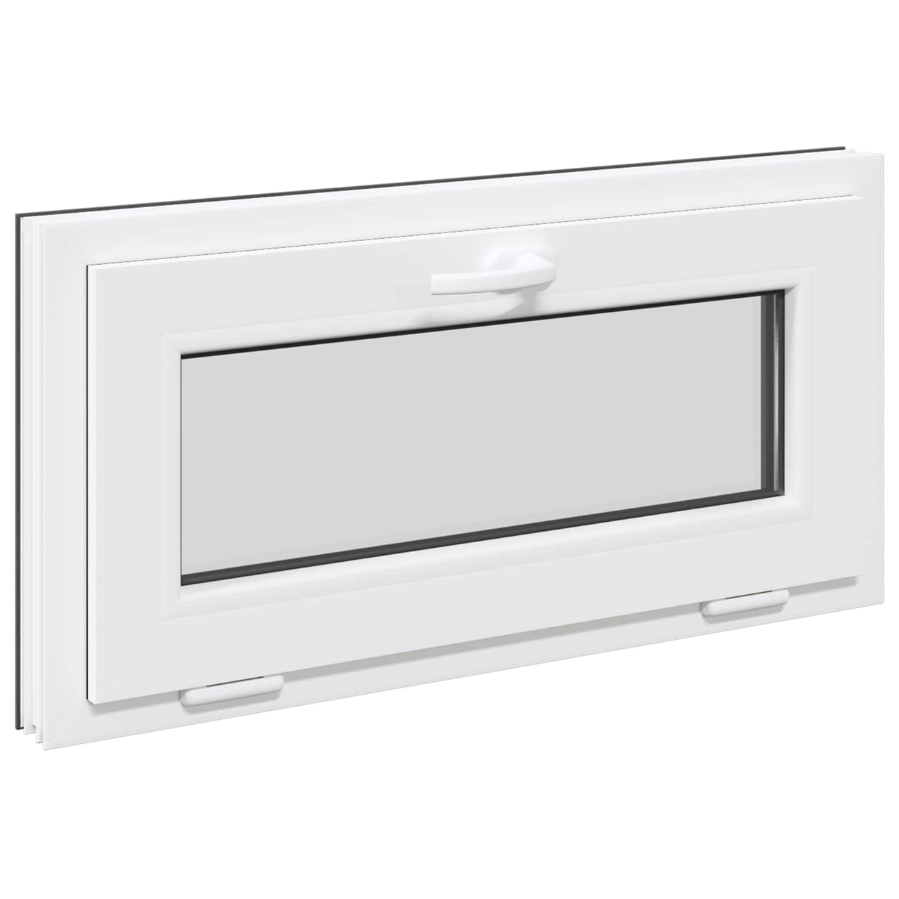 RISOR basement window 80 x 40 cm PVC and glass Anthracite gray 