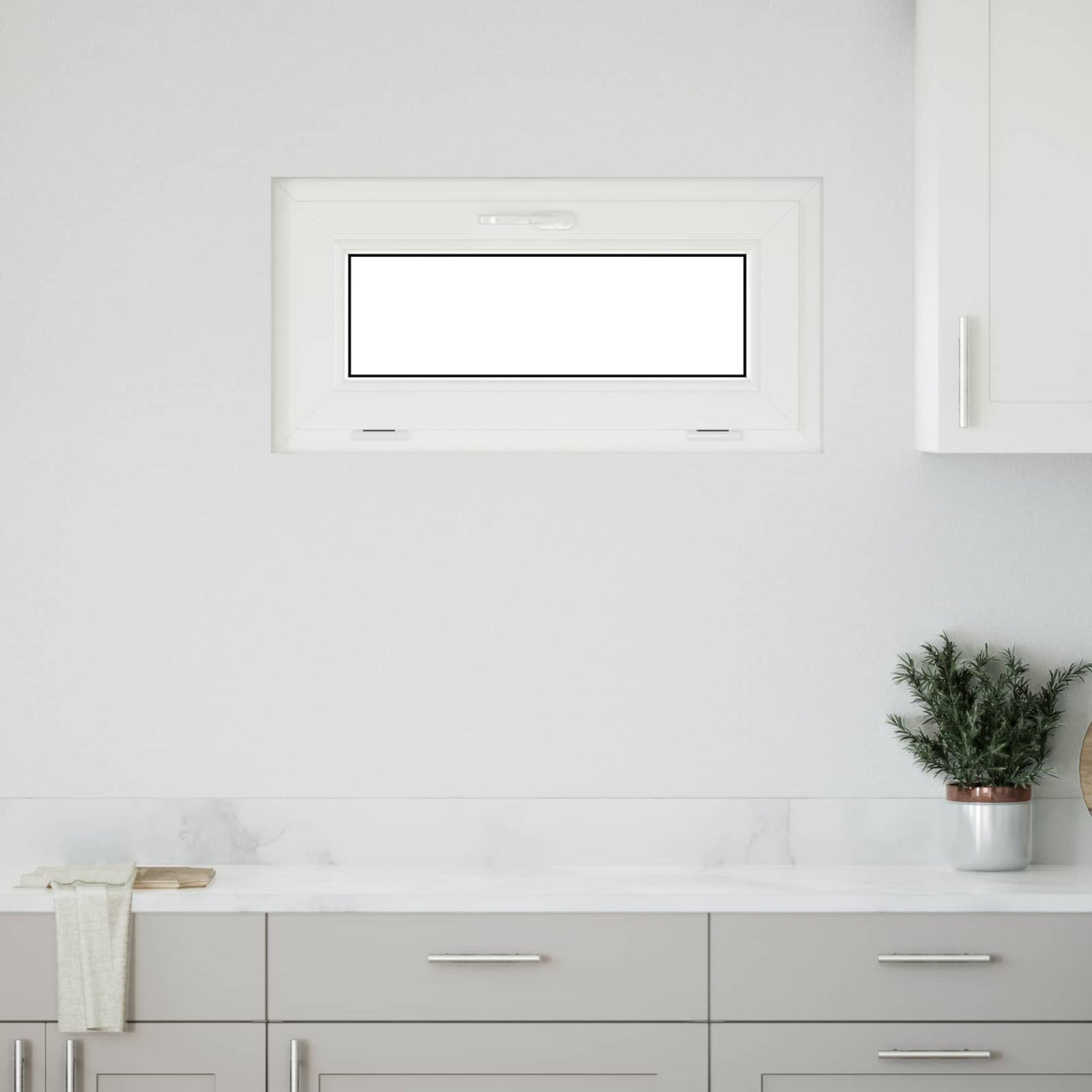 RISOR basement window 80 x 40 cm PVC and glass Anthracite gray 