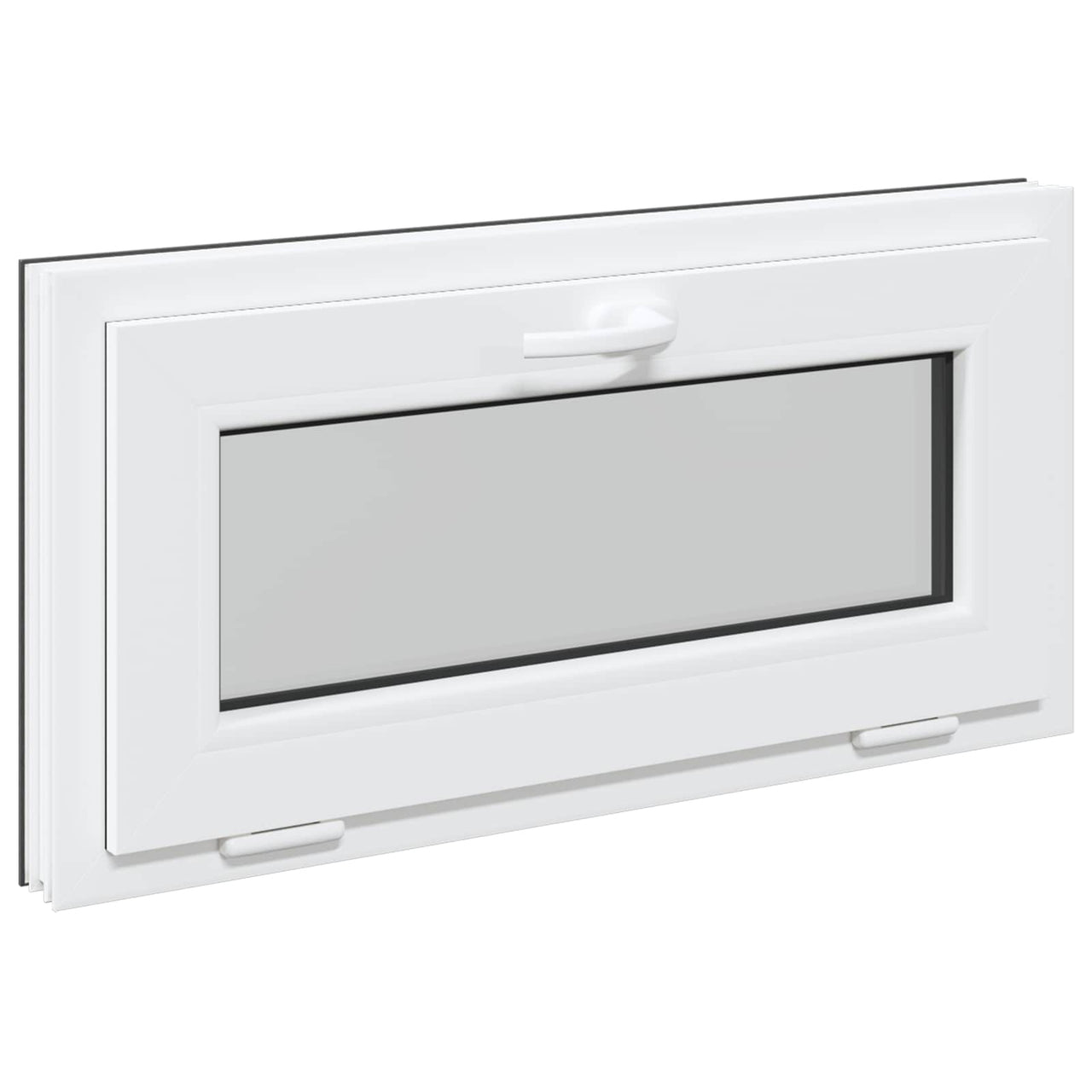 RISOR basement window 80 x 40 cm PVC and glass Anthracite gray 