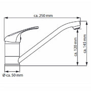 Grifo monomando cocina grande vita classic baja presión cromado v2376 - Vetonek