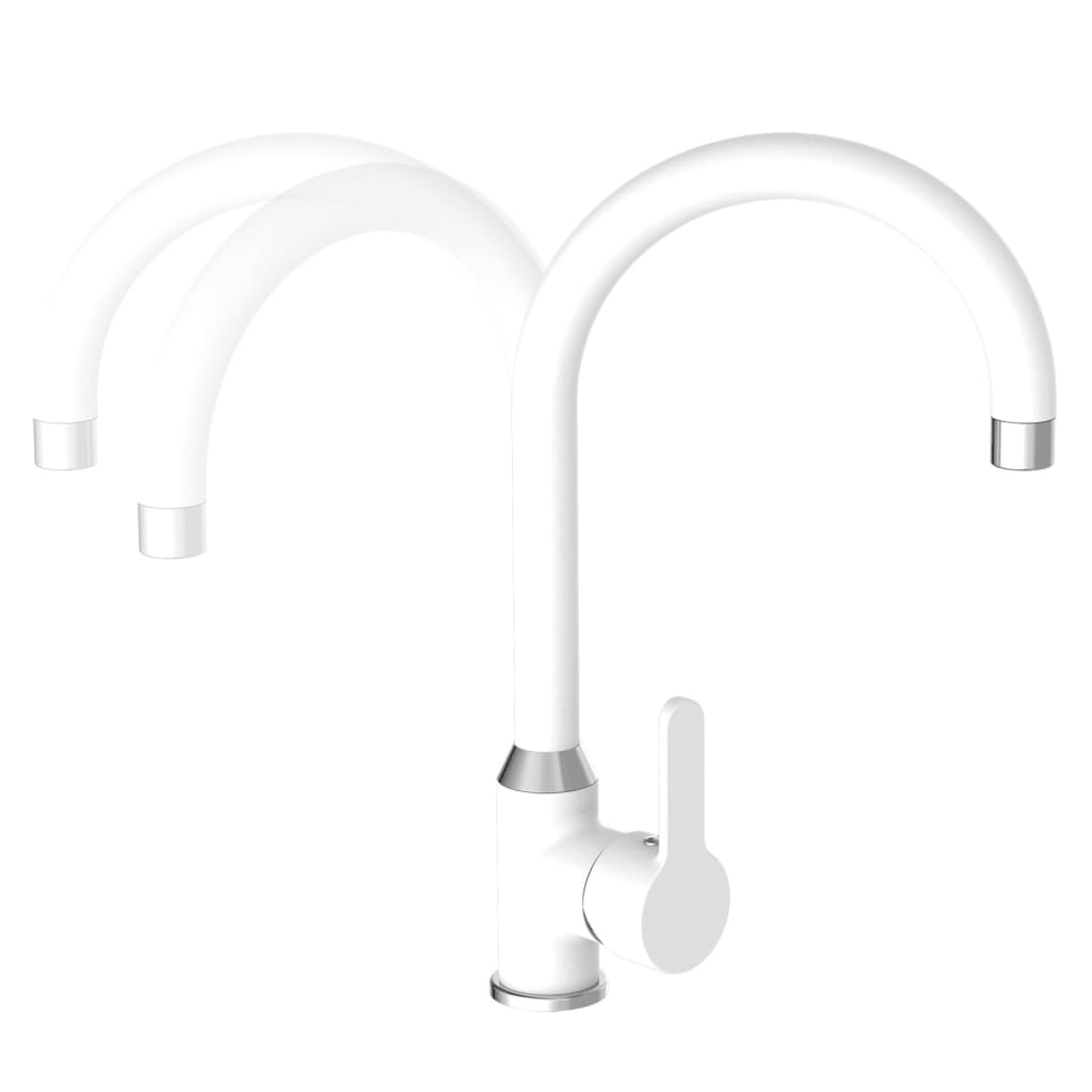 Grifo monomando de cocina diziani cromado blanco v3867 - Vetonek