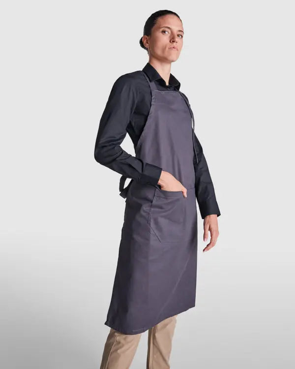 Delantal largo de sarga en poliéster reciclado y algodón reciclado Vetonek