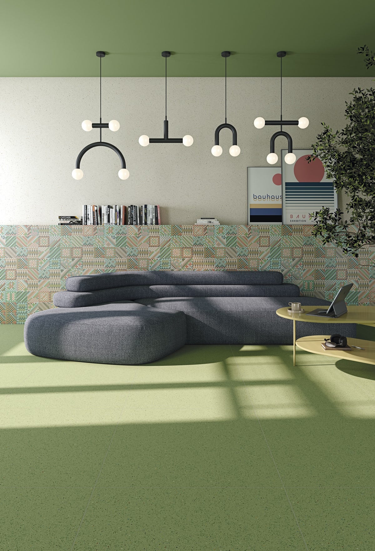 Wohnzimmer mit Terrazzofliese Viterbo Siena - Vetonek