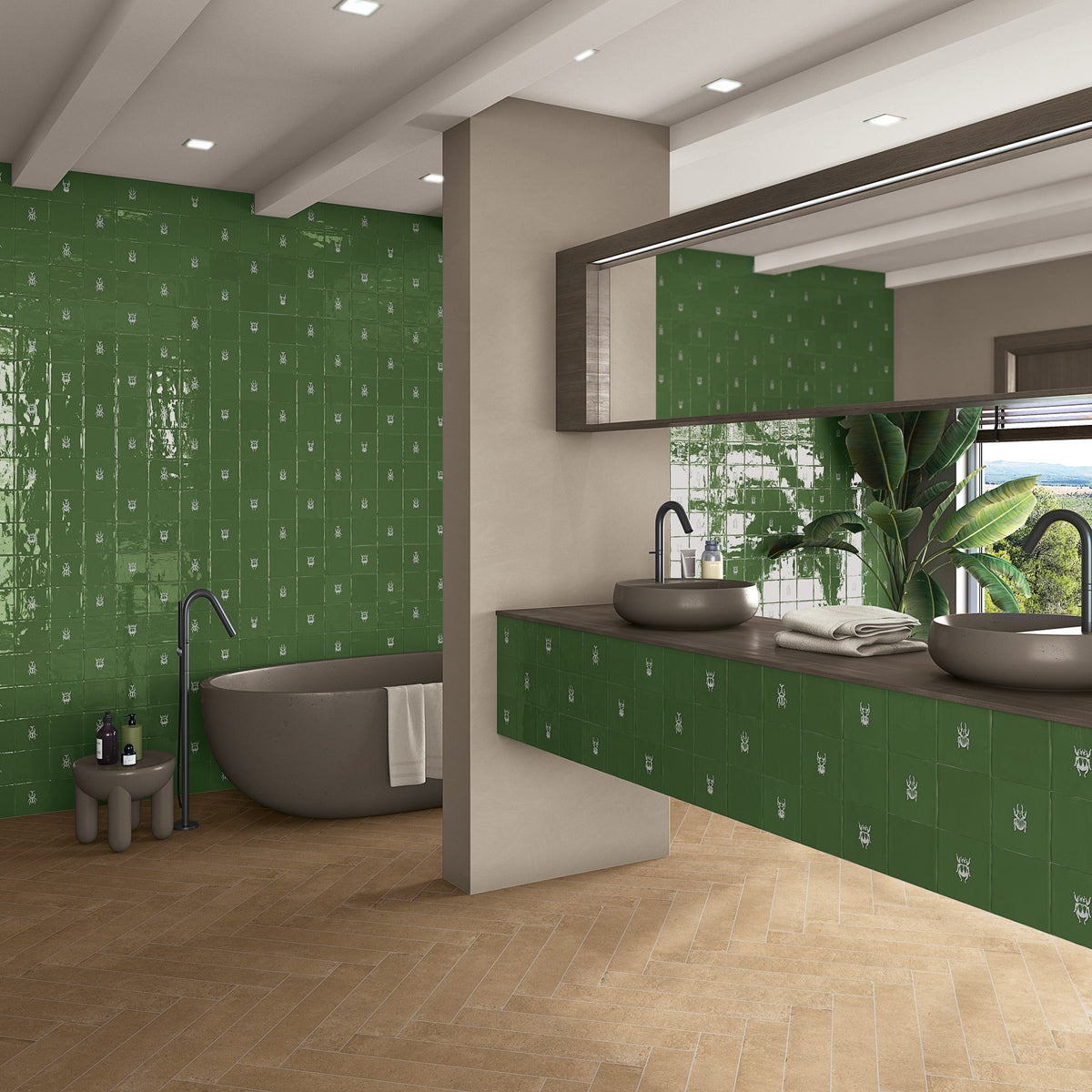 Umgebung mit Verkleidung in Schlammoptik Lecce Galatina Grün - Vetonek