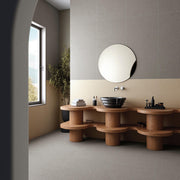 Ambiente baño con suelo efecto cemento Treviso Cloud y Beige - Vetonek