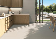 Ambiente cocina con suelo efecto cemento Treviso Greige - Vetonek