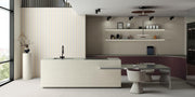 Ambiente cocina con revestimiento efecto piedra Amalfi Blanco - Vetonek
