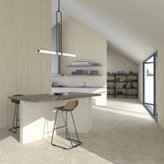 Ambiente cocina con revestimiento efecto piedra Ischia Blanco - Vetonek
