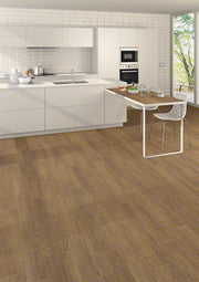 Ambiente cocina con suelo efecto madera Norcia Marrón - Vetonek