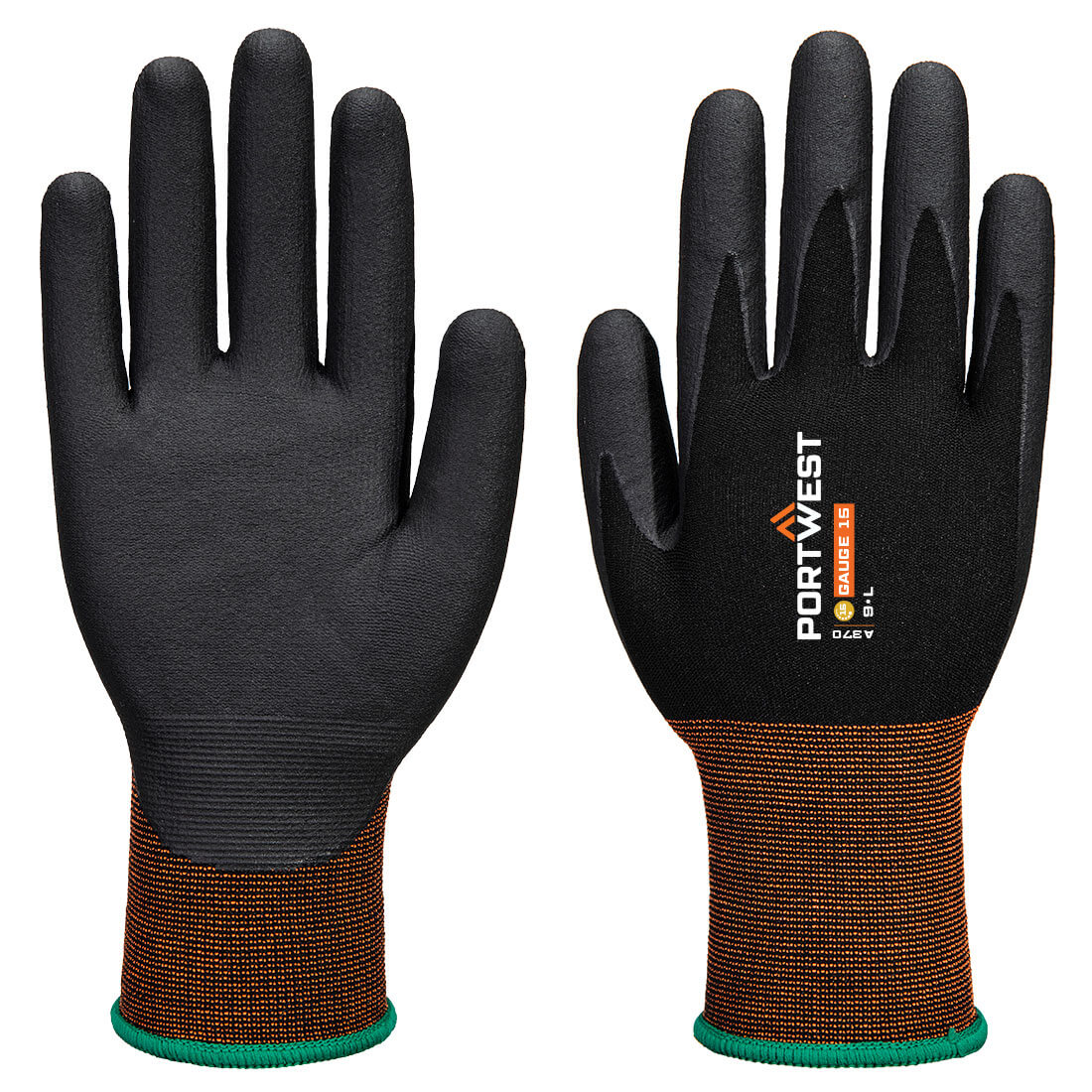 Guante de microespuma de nitrilo GP Grip 15 Negro - Portwest A370