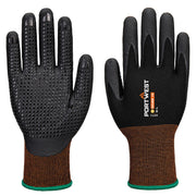 Guante de microespuma de nitrilo con puntos GP Grip 15 Negro - Portwest A371