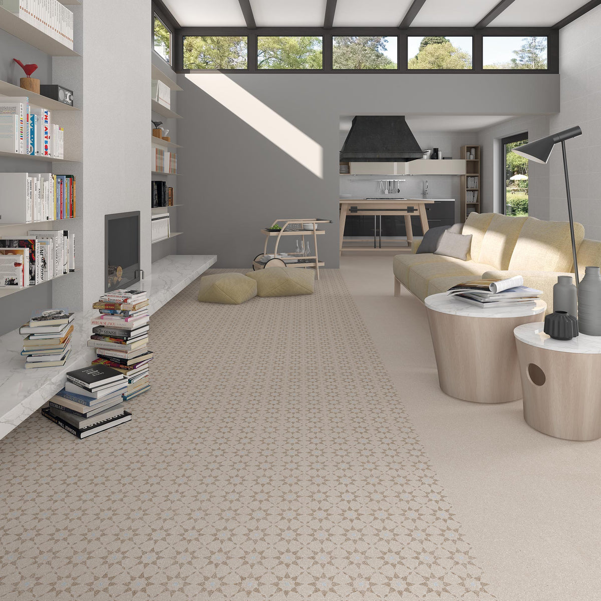 Umgebung mit Terrazzo-Fliese Imperia Crema - Vetonek