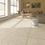 Wohnzimmer mit Terrazzo-Fliese Chiavari Creme - Vetonek
