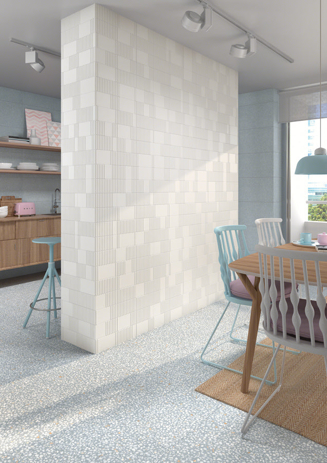 Umgebung mit Terrazzo-Fliese Imperia Taggia Blau - Vetonek