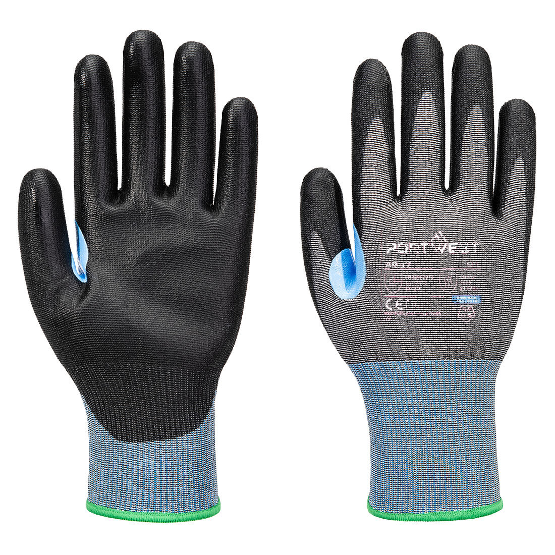 Guante CS Cut D15 PU Gris/Negro - Portwest A647