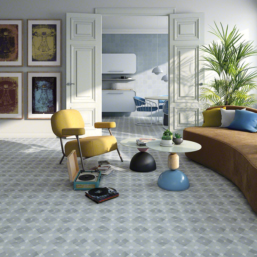 Ambiente mit vintage Boden Brescia Manerba und Celeste - Vetonek