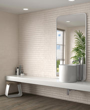 Ambiente baño con revestimiento efecto cemento Ravenna Blanco - Vetonek