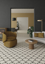 Ambiente mit Terrazzofliese Viterbo Graphit und Siena - Vetonek