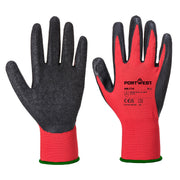 Grip 13 guante de látex arrugado Essential multipack (12 uds.) Rojo/Negro - Portwest AB174
