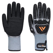 Guante de frío Impact F15 de nitrilo con TPR Gris/Negro - Portwest AP56