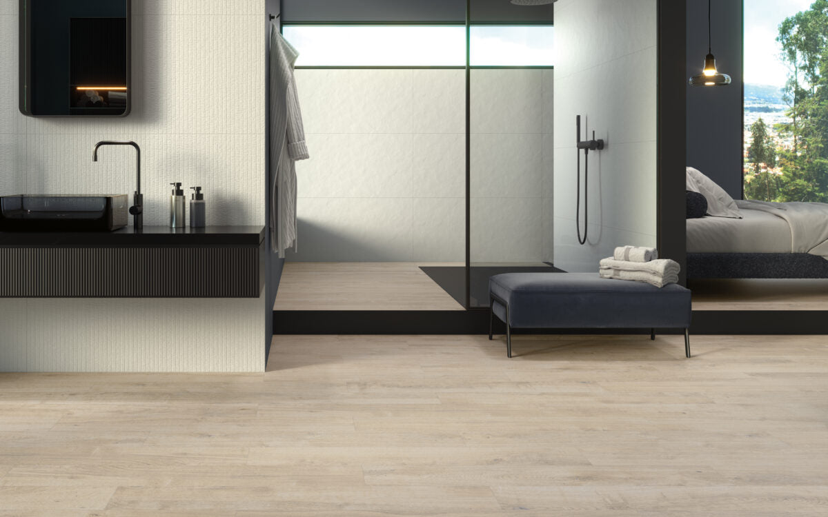 Cassis Blanco 60x120 en baño