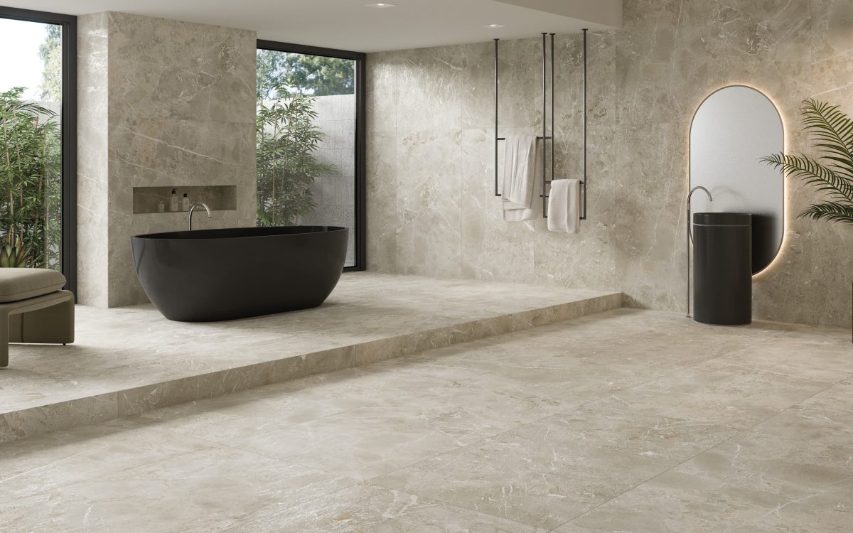 Limoges nature 75x150 en baño