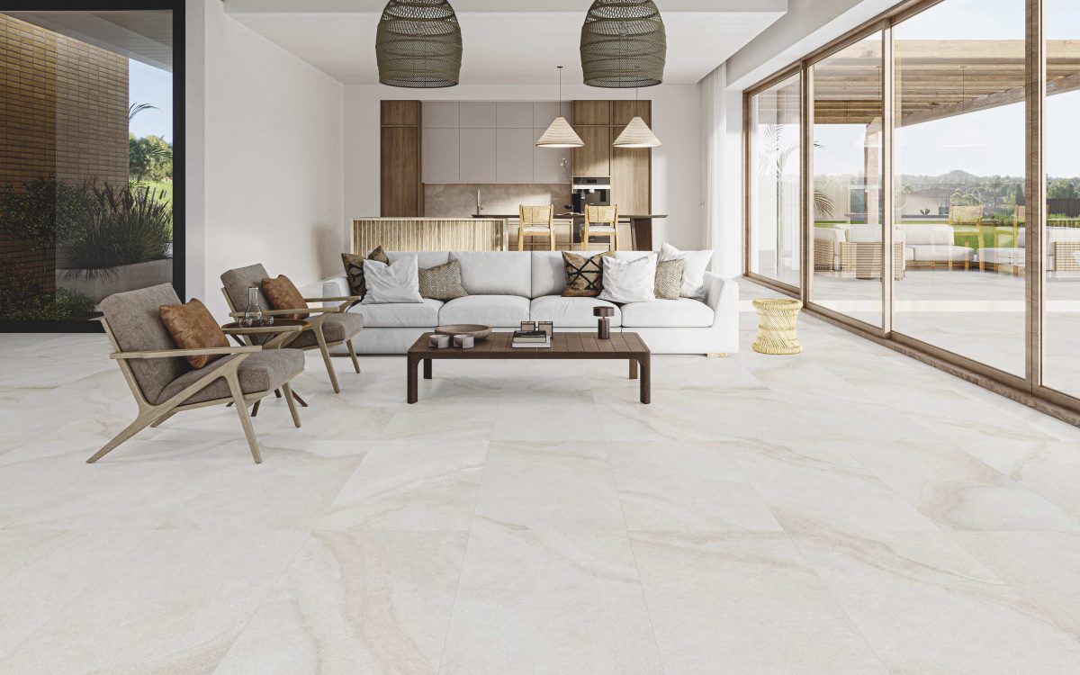 Menton blanco 60x120 en salón
