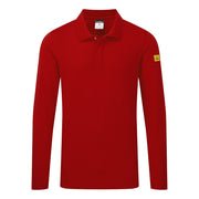 Polo antiestático ESD de manga larga Rojo intenso - Portwest AS23