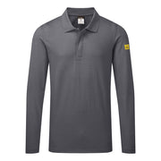Polo antiestático ESD de manga larga Gris zoom - Portwest AS23