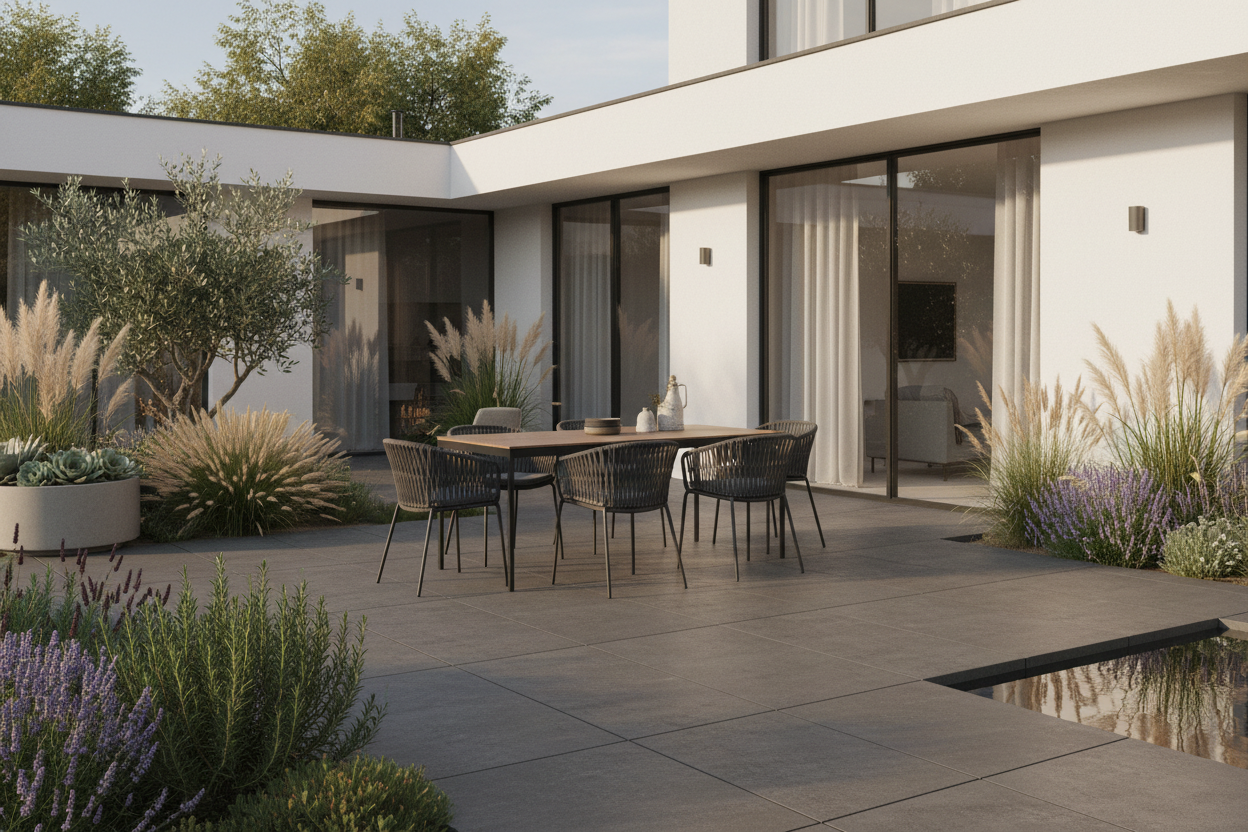 Losa porcelánica efecto metálico - Vetonek