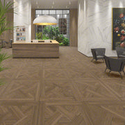 Ambiente con suelo efecto madera Belluno Noce - Vetonek