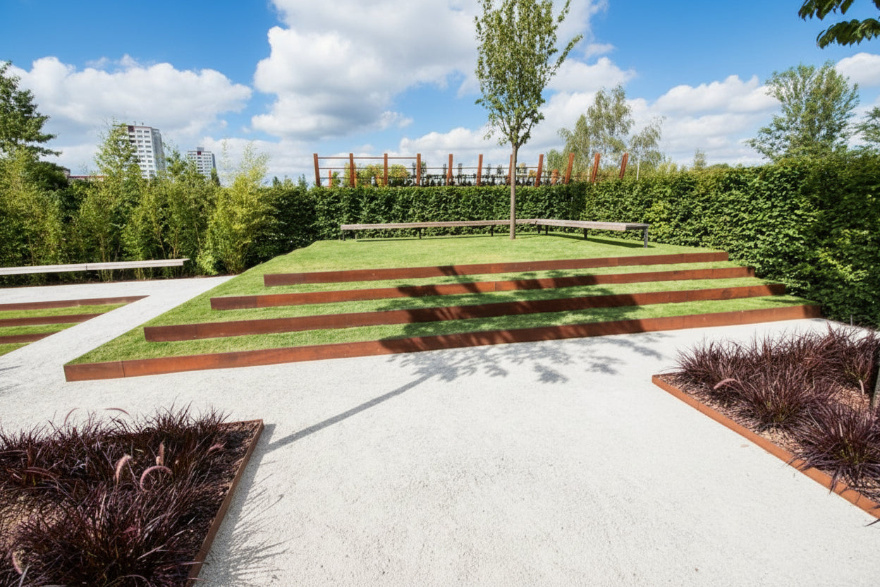 Bordura recta de Acero Corten Vetonek