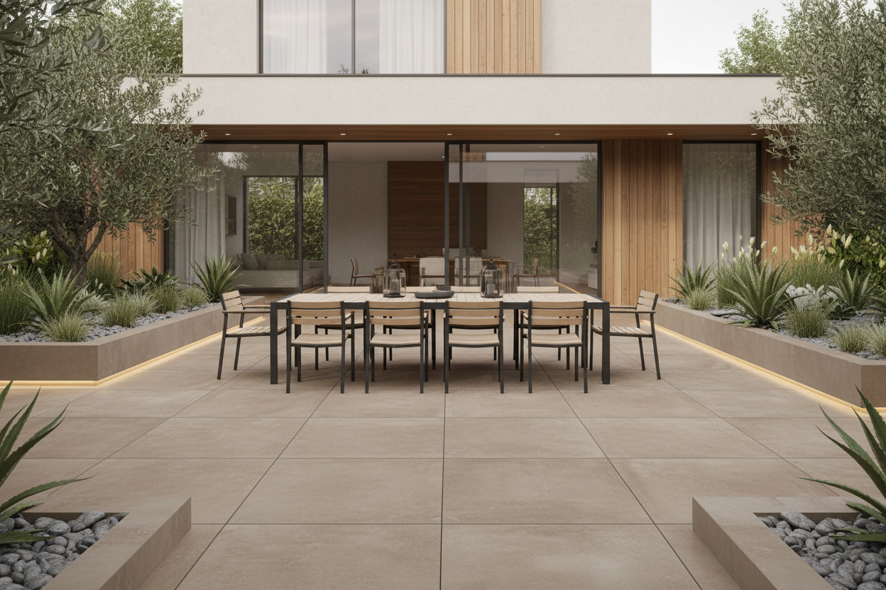 Losa Porcelánica Marrón Betón - Vetonek