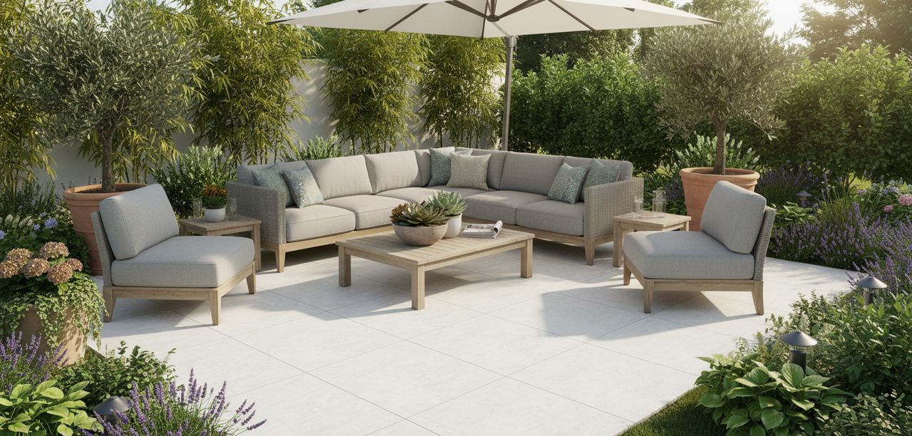 Losa porcelanica para jardin y exteriores