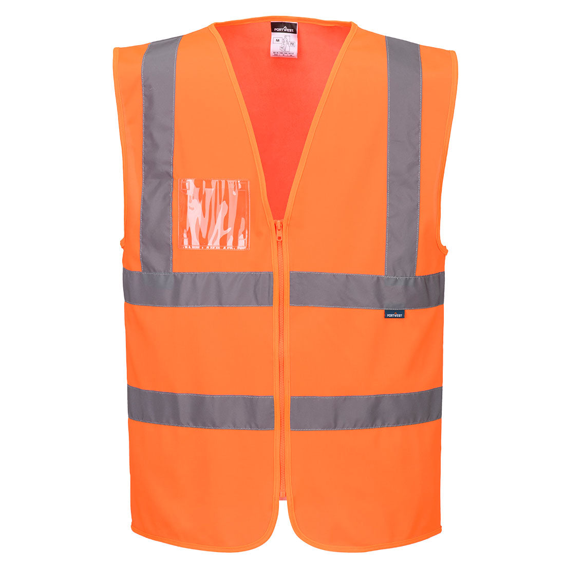 Chaleco de alta visibilidad con cremallera de bandas y tirantes Naranja - Portwest C371
