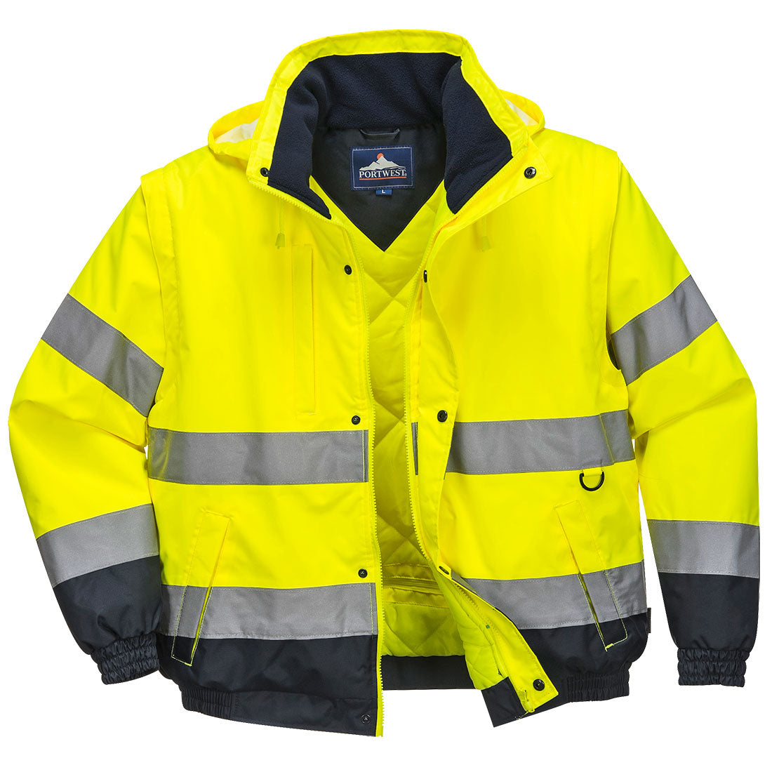 Chaqueta 3 en 1 Pro Hi-Vis ropa para construcción