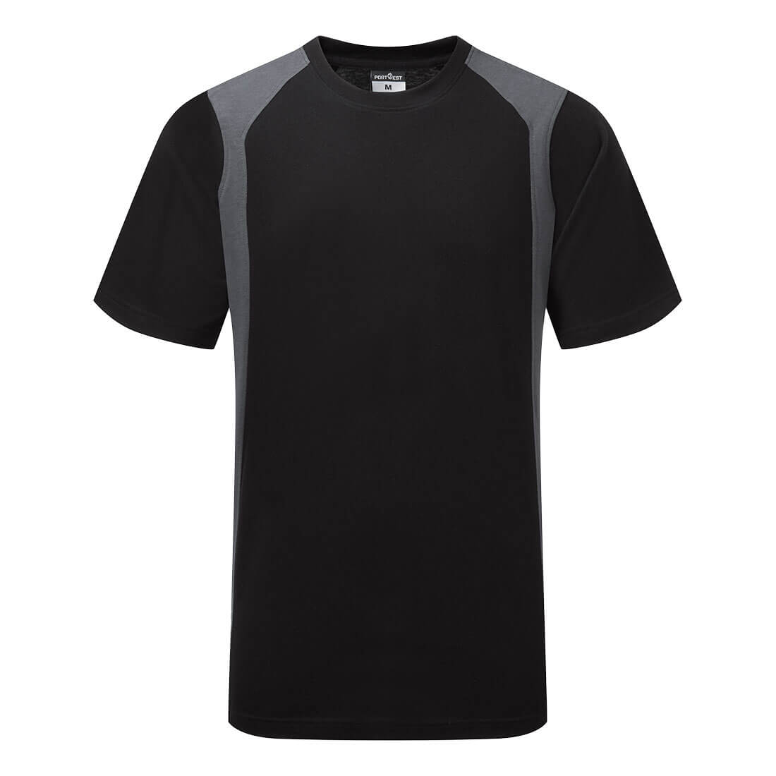 WX2 camiseta ligera de algodón M/C Negro/Gris - Portwest CD811