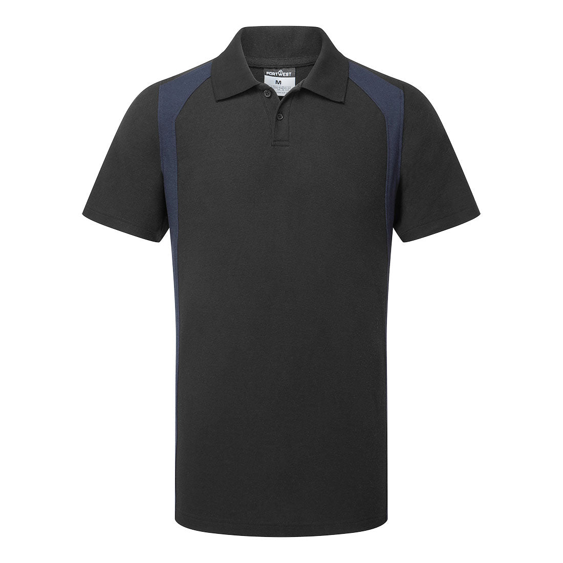 Polo PW2 de manga corta Negro/Azul marino - Portwest CD812