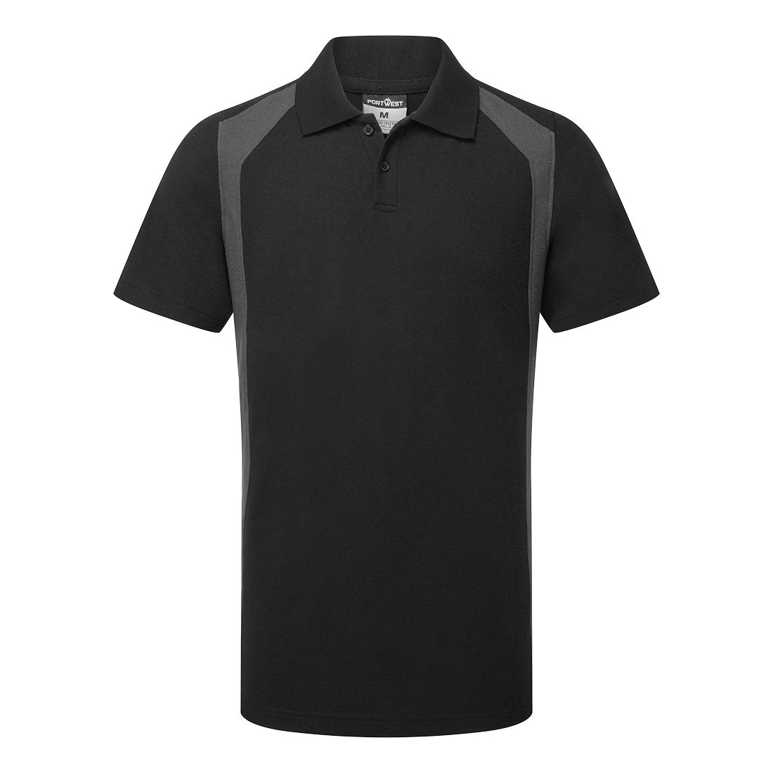 Polo PW2 de manga corta Negro/Gris - Portwest CD812