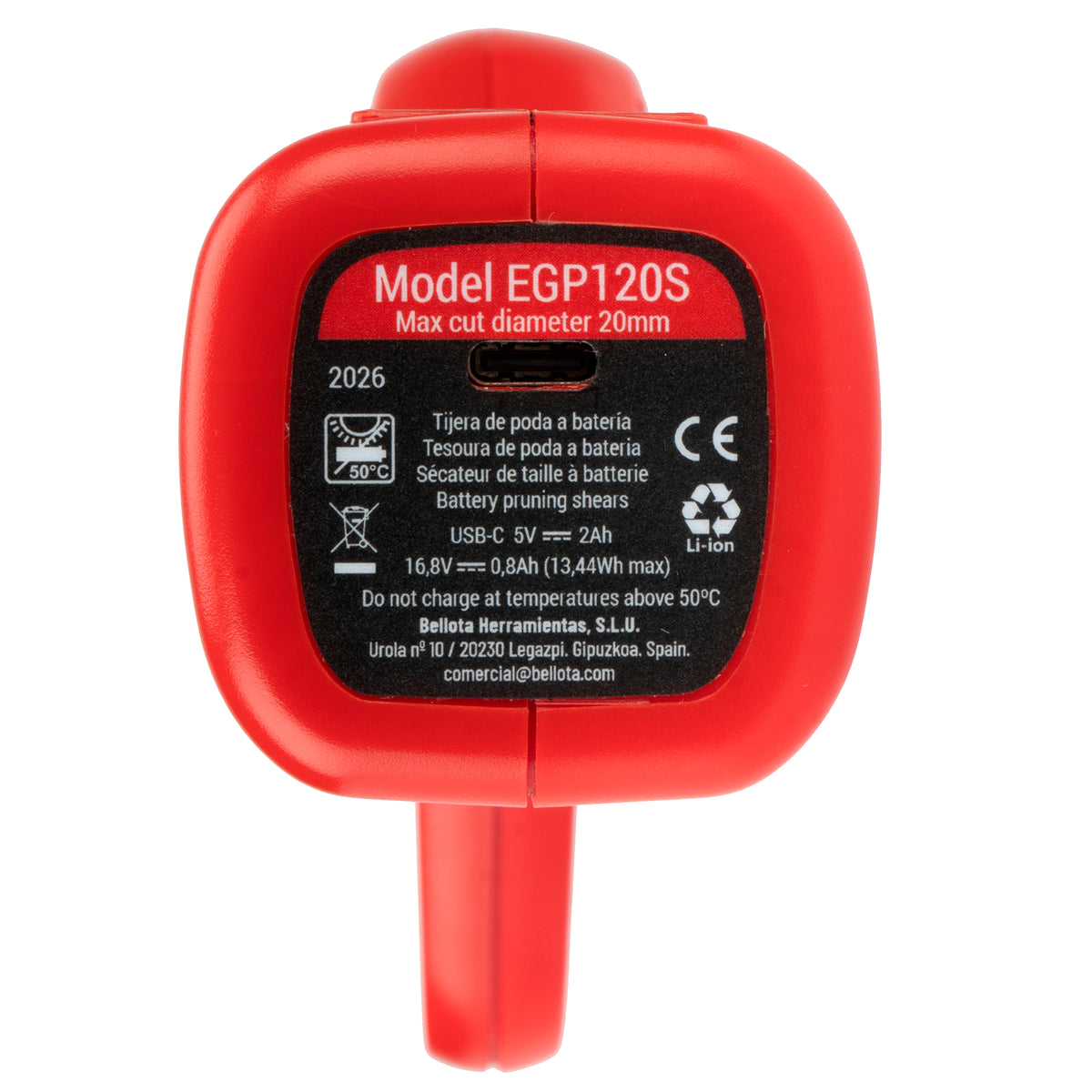 Tijera Eléctrica de Jardín Bellota BePower EG Home Smart EGP120S para el Aficionado – vista de detalle