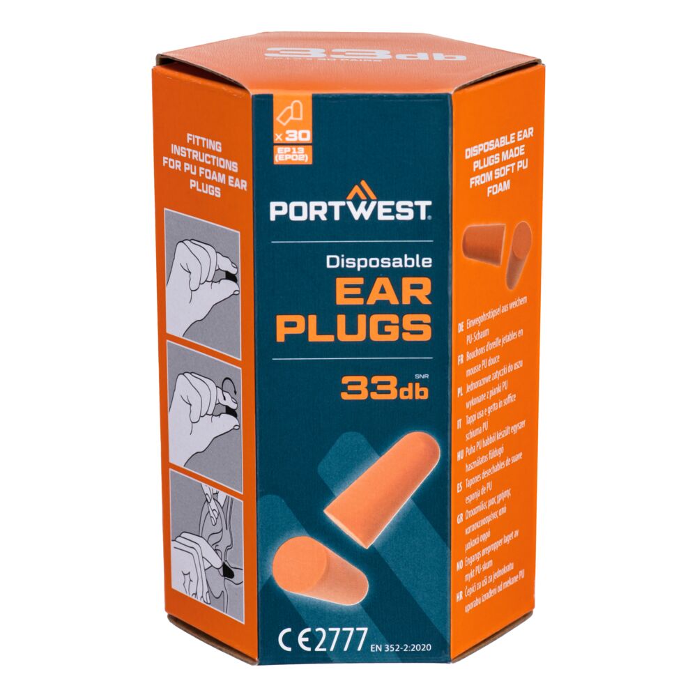 Tapón de espuma de PU (30 pares) Naranja - Portwest EP13