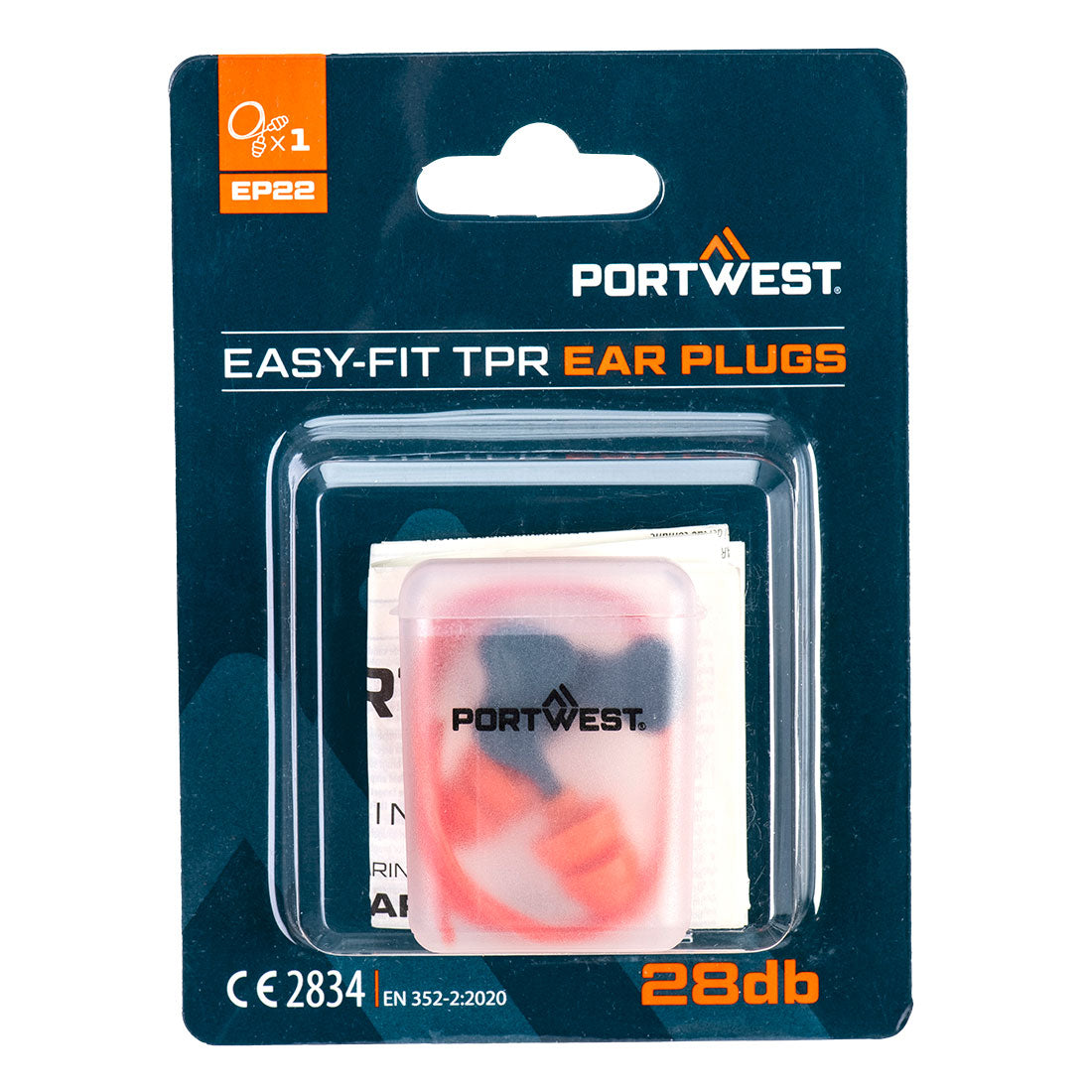 Tapones Easy Fit TPR Corded (1 Par) Naranja - Portwest EP22