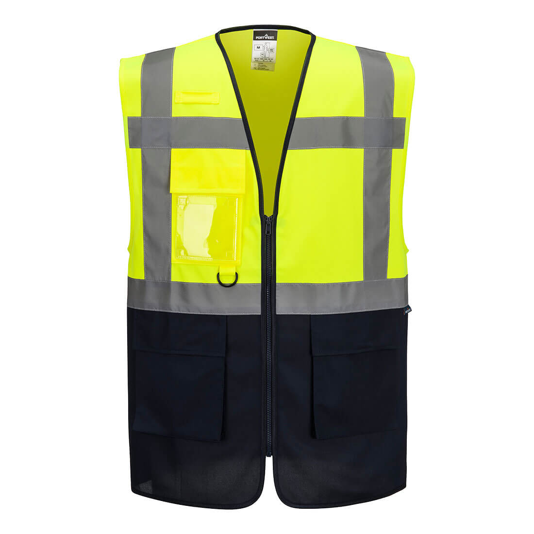 ES1 Essential chaleco ejecutivo de contraste de alta visibilidad Amarillo/Azul marino - Portwest ES076